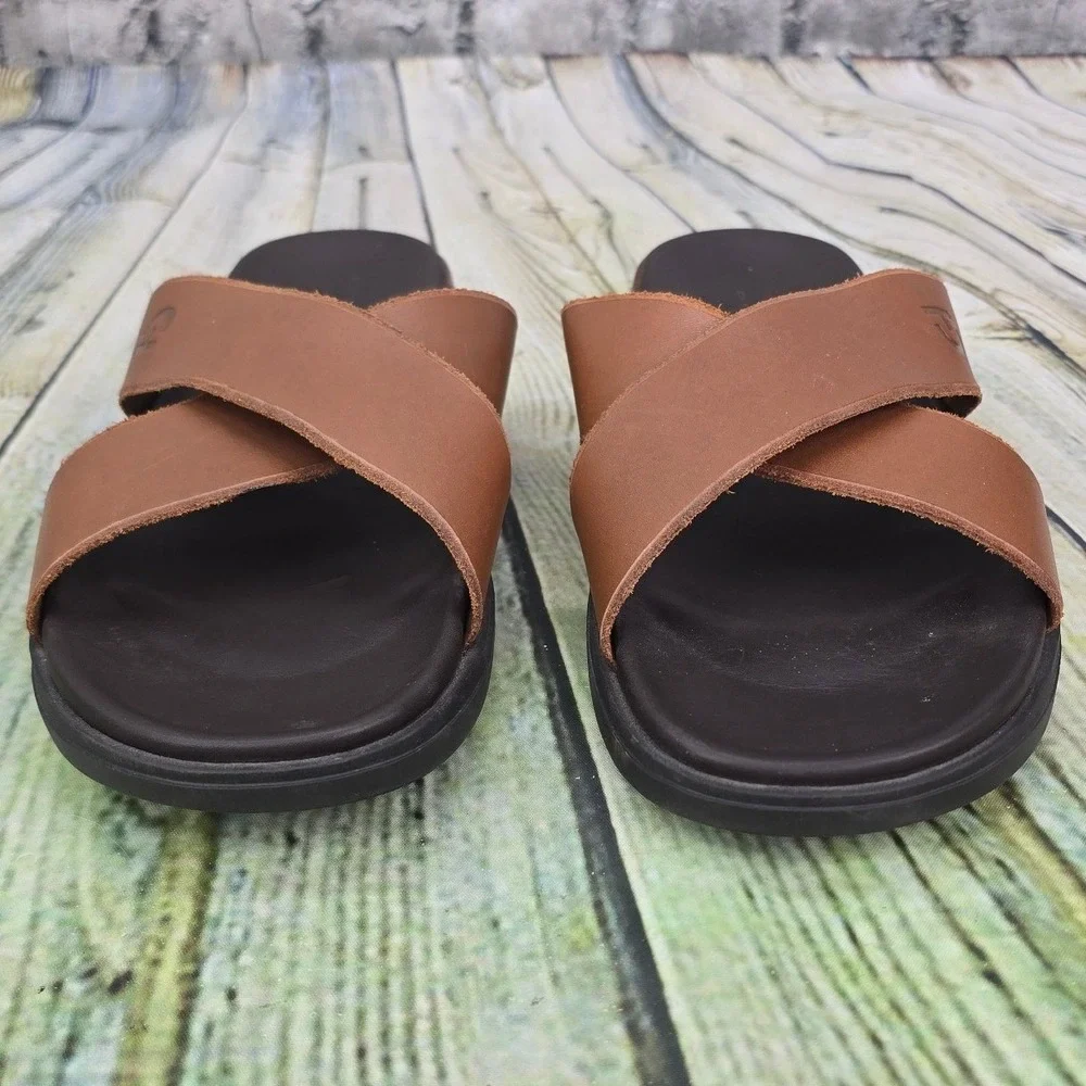 Cole Haan Grand Ambition Slide Sandals Mens 12 M Brown Leather C35788 Grand360